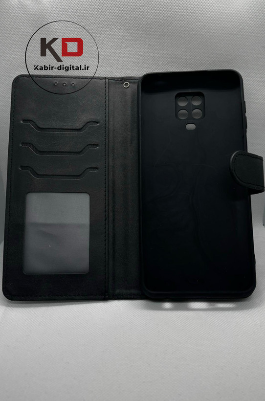 کیف گوشی Redmi Note 9S - Redmi Note 9 Pro شیائومی چرم مگنتی جاکارتی بند آویز دار