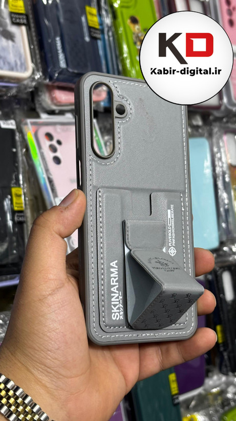 قاب گوشی Galaxy A15 سامسونگ چرمی اورجینال پولو POLO جاکارتی دار مگنتی استندشو دور دوخت