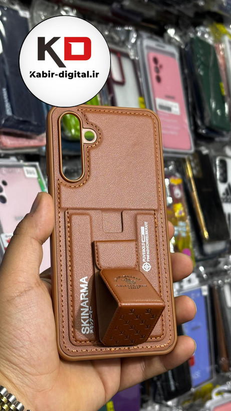 قاب گوشی Galaxy A15 سامسونگ چرمی اورجینال پولو POLO جاکارتی دار مگنتی استندشو دور دوخت