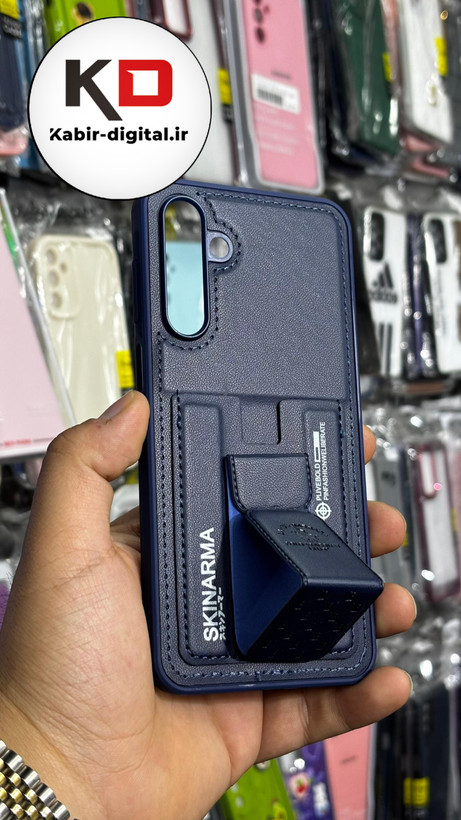 قاب گوشی Galaxy A15 سامسونگ چرمی اورجینال پولو POLO جاکارتی دار مگنتی استندشو دور دوخت
