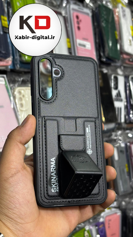 قاب گوشی Galaxy A15 سامسونگ چرمی اورجینال پولو POLO جاکارتی دار مگنتی استندشو دور دوخت