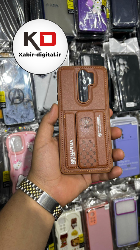 قاب گوشی Redmi Note 8 Pro شیائومی چرمی اورجینال پولو POLO جاکارتی دار مگنتی استندشو دور دوخت