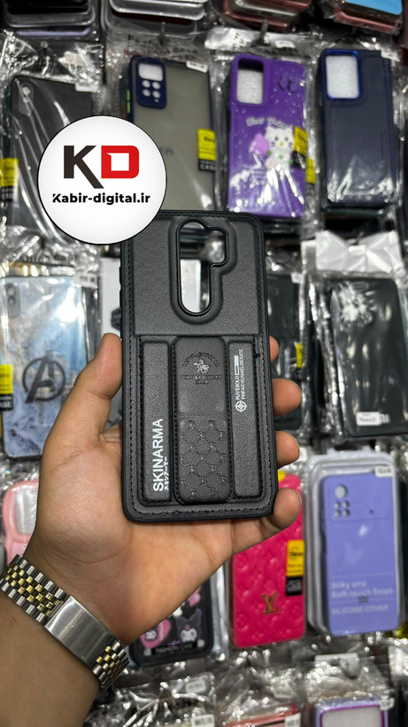 قاب گوشی Redmi Note 8 Pro شیائومی چرمی اورجینال پولو POLO جاکارتی دار مگنتی استندشو دور دوخت
