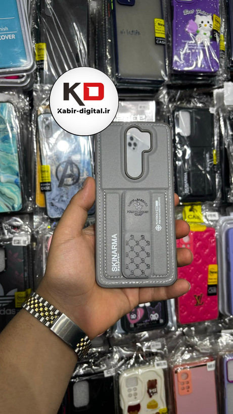 قاب گوشی Redmi Note 8 Pro شیائومی چرمی اورجینال پولو POLO جاکارتی دار مگنتی استندشو دور دوخت