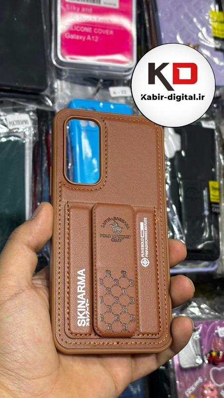 قاب گوشی Galaxy A73 سامسونگ چرمی اورجینال پولو POLO جاکارتی دار مگنتی استندشو دور دوخت