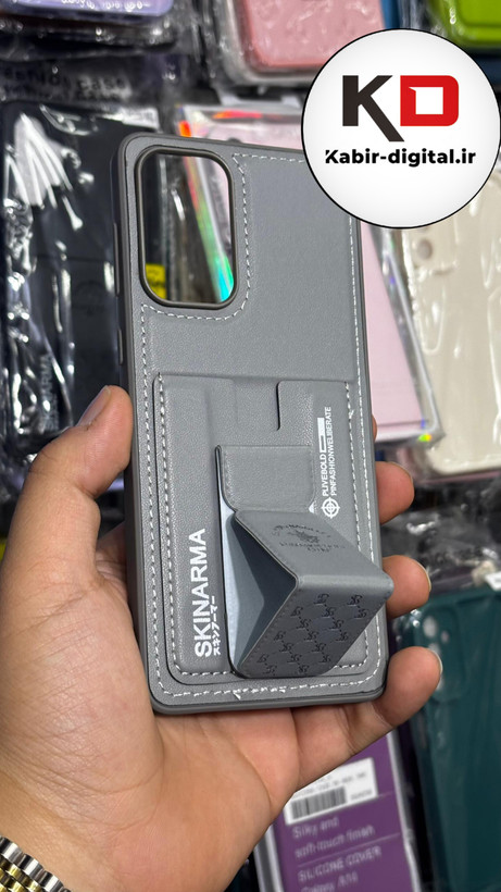 قاب گوشی Galaxy A73 سامسونگ چرمی اورجینال پولو POLO جاکارتی دار مگنتی استندشو دور دوخت