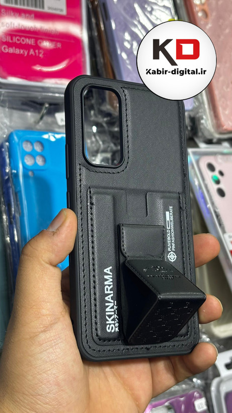 قاب گوشی Galaxy A73 سامسونگ چرمی اورجینال پولو POLO جاکارتی دار مگنتی استندشو دور دوخت