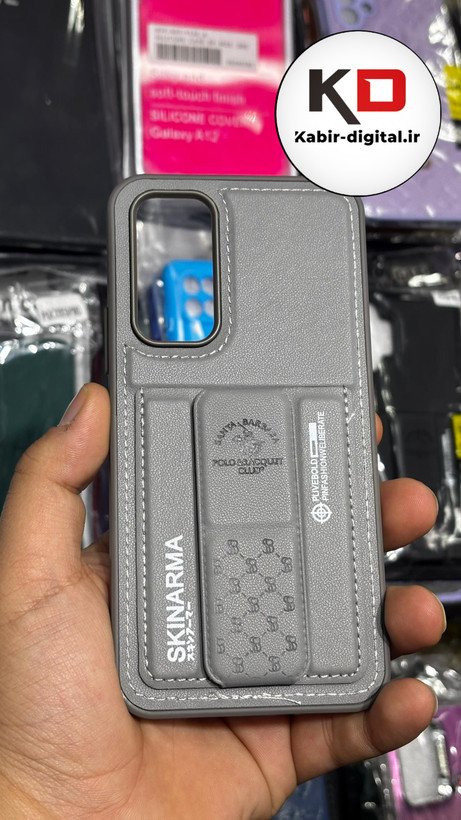 قاب گوشی Galaxy A73 سامسونگ چرمی اورجینال پولو POLO جاکارتی دار مگنتی استندشو دور دوخت