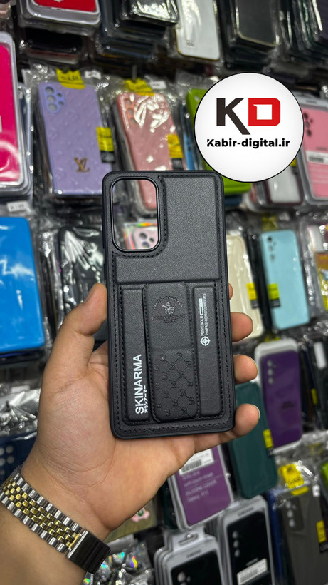 قاب گوشی Galaxy A73 سامسونگ چرمی اورجینال پولو POLO جاکارتی دار مگنتی استندشو دور دوخت