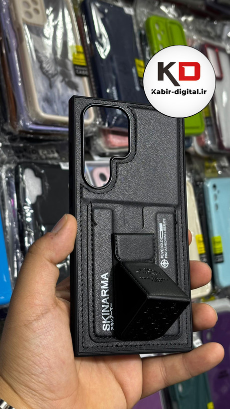 قاب گوشی Galaxy S23 Ultra سامسونگ چرمی اورجینال پولو POLO جاکارتی دار مگنتی استندشو دور دوخت