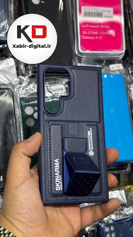 قاب گوشی Galaxy S23 Ultra سامسونگ چرمی اورجینال پولو POLO جاکارتی دار مگنتی استندشو دور دوخت