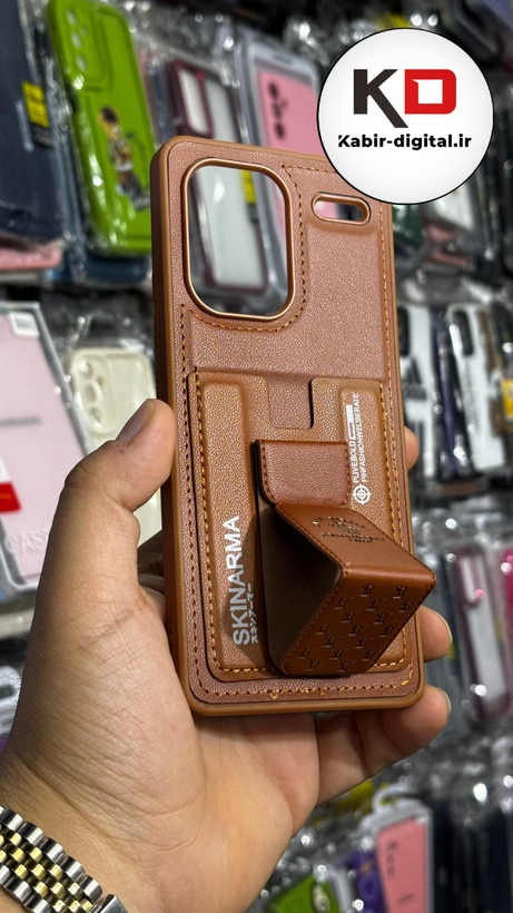قاب گوشی Redmi Note 13 Pro Plus شیائومی چرمی اورجینال پولو POLO جاکارتی دار مگنتی استندشو دور دوخت