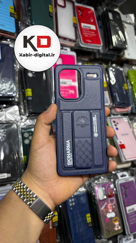قاب گوشی Redmi Note 13 Pro Plus شیائومی چرمی اورجینال پولو POLO جاکارتی دار مگنتی استندشو دور دوخت