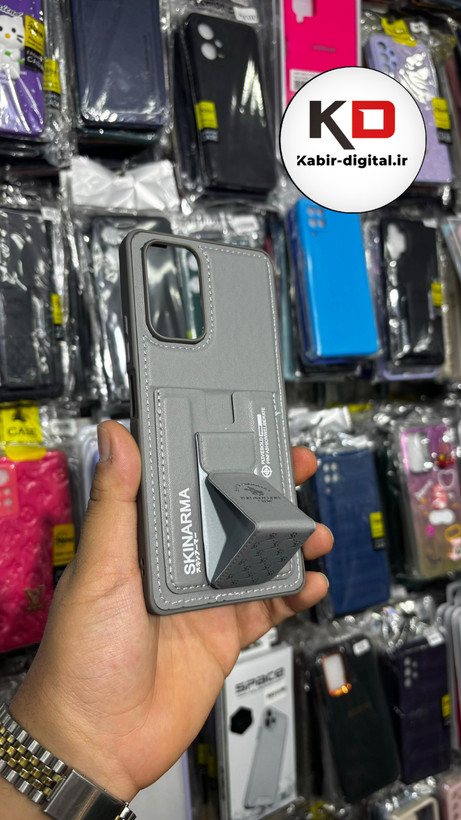 قاب گوشی Galaxy A54 سامسونگ چرمی اورجینال پولو POLO جاکارتی دار مگنتی استندشو دور دوخت