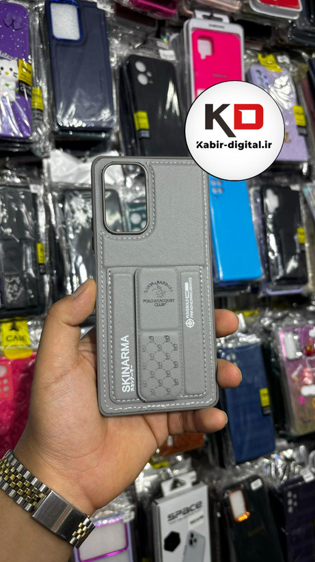 قاب گوشی Galaxy A54 سامسونگ چرمی اورجینال پولو POLO جاکارتی دار مگنتی استندشو دور دوخت