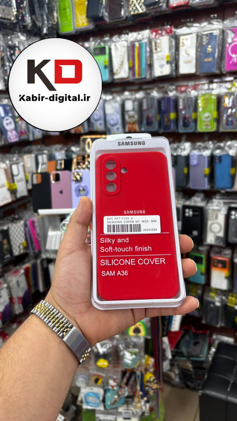 قاب گوشی Galaxy A36/A56 سامسونگ سیلیکونی پاک کنی اورجینال داخل پارچه ای محافظ لنز دار
