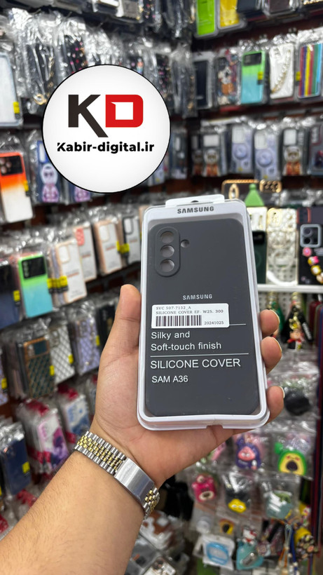 قاب گوشی Galaxy A36/A56 سامسونگ سیلیکونی پاک کنی اورجینال داخل پارچه ای محافظ لنز دار