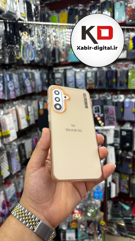 قاب گوشی لاین نارنجی مناسب Galaxy A36/A56 سامسونگ - مشکی خط های نارنجی