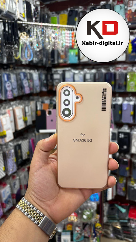 قاب گوشی لاین نارنجی مناسب Galaxy A36/A56 سامسونگ - مشکی خط های نارنجی