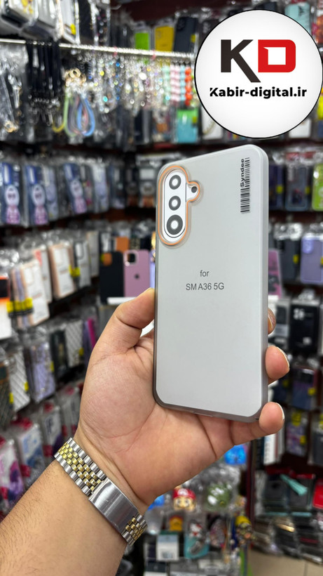 قاب گوشی لاین نارنجی مناسب Galaxy A36/A56 سامسونگ - مشکی خط های نارنجی