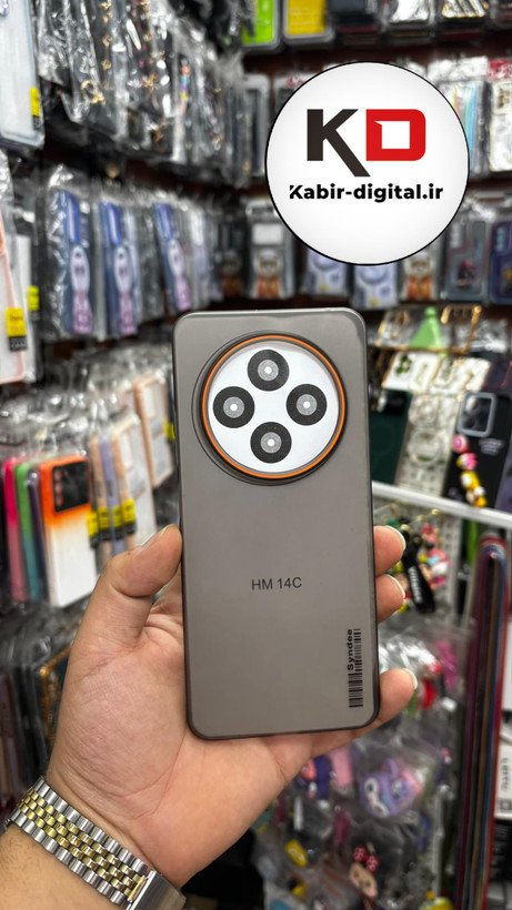 کاور گوشی مدل لاین نارنجی مناسب گوشی Redmi 14C/Redmi A4/poco C75 شیائومی - مشکی خط های نارنجی