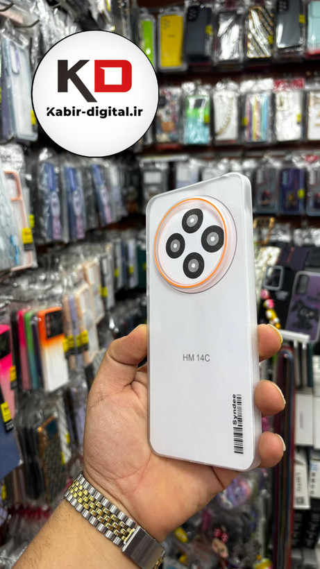 کاور گوشی مدل لاین نارنجی مناسب گوشی Redmi 14C/Redmi A4/poco C75 شیائومی - مشکی خط های نارنجی