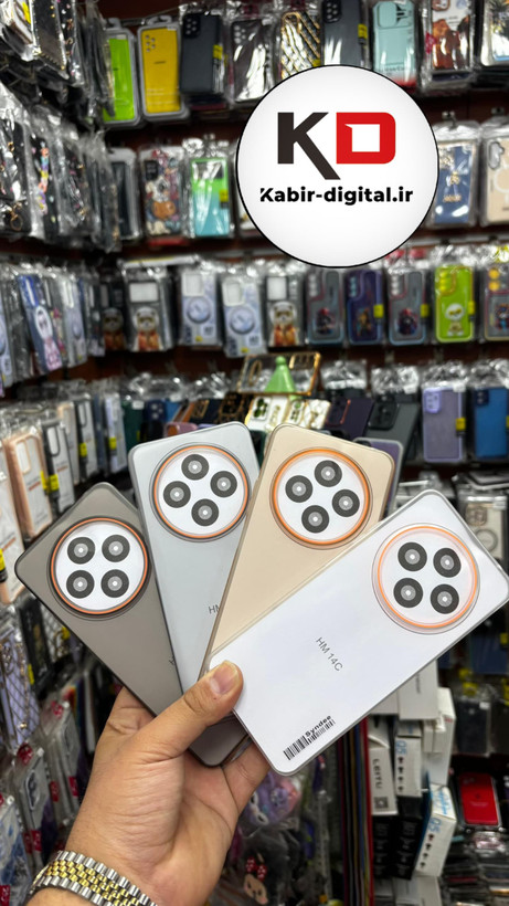 کاور گوشی مدل لاین نارنجی مناسب گوشی Redmi 14C/Redmi A4/poco C75 شیائومی - مشکی خط های نارنجی
