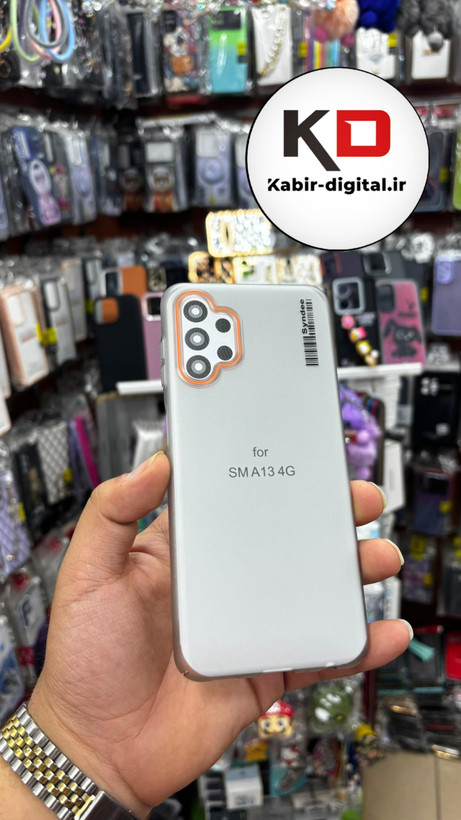 قاب لاین نارنجی مناسب گوشی سامسونگ - A13 4G- مشکی خط های نارنجی