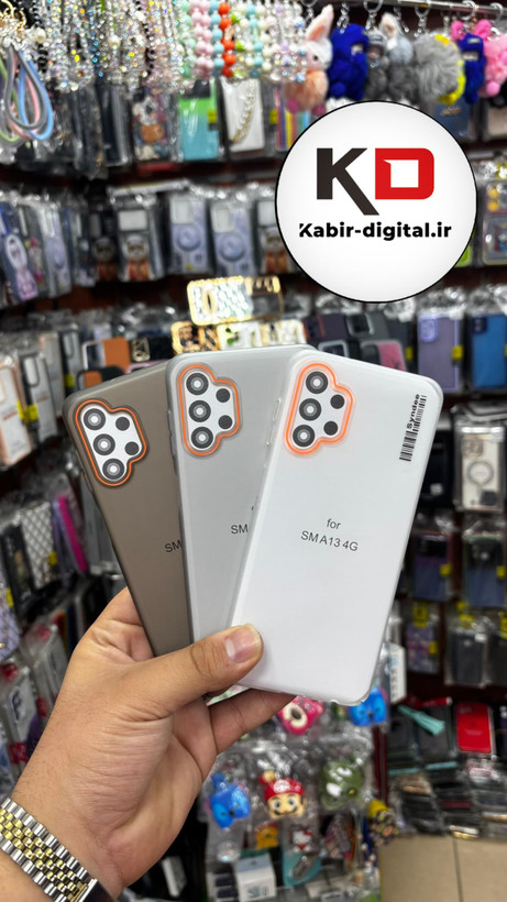 قاب لاین نارنجی مناسب گوشی سامسونگ - A13 4G- مشکی خط های نارنجی