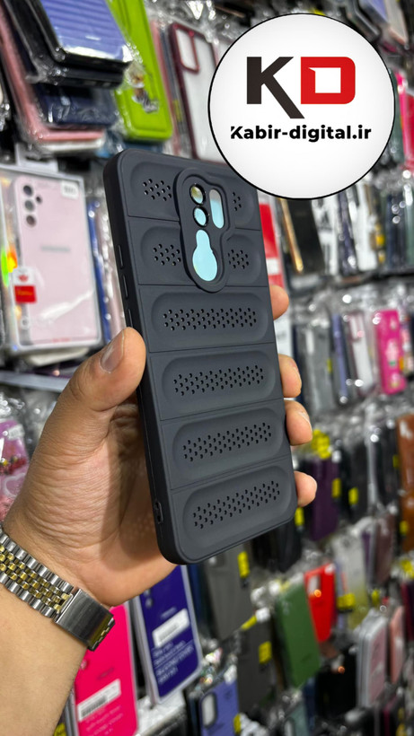 قاب گوشی Redmi 9شیائومی سیلیکونی پافر PC توری زیر بسته محافظ لنز دار مشکی