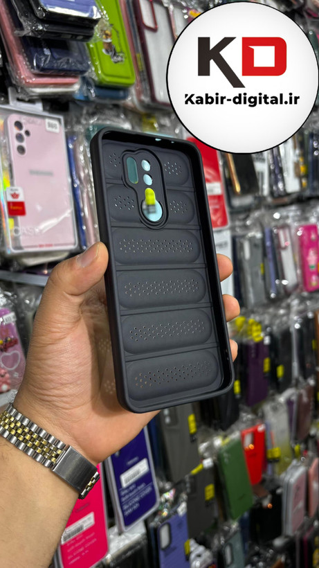 قاب گوشی Redmi 9شیائومی سیلیکونی پافر PC توری زیر بسته محافظ لنز دار مشکی
