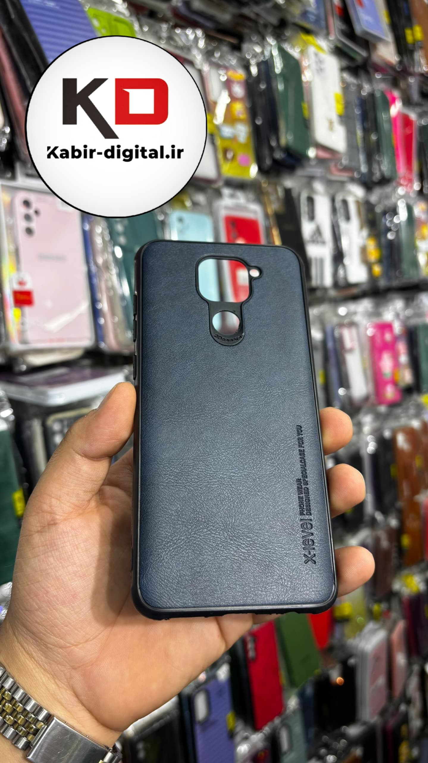 قاب گوشی Redmi Note 9S - Redmi Note 9 Pro شیائومی طرح ژله ای چرمی ساده ایکس لول X-LEVEL سرمه ایی