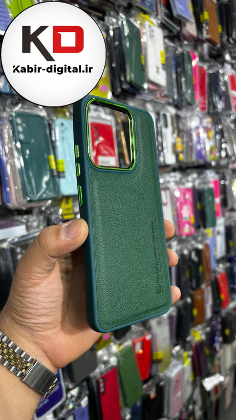 قاب گوشی Redmi Note 12 4G شیائومی چرمی دور سیلیکونی متال کیس Pulokaرنگ سبز