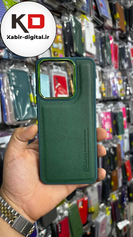 قاب گوشی Redmi Note 12 4G شیائومی چرمی دور سیلیکونی متال کیس Pulokaرنگ سبز