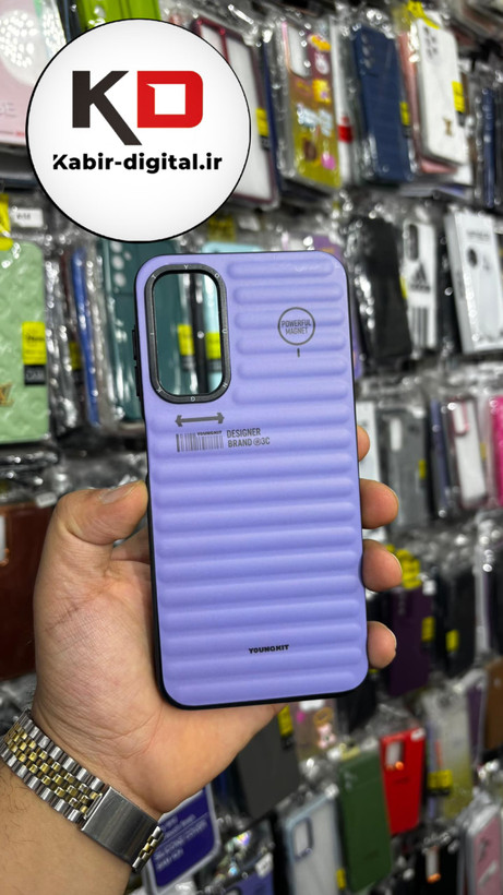 قاب گوشی Galaxy A14 سامسونگ یانگ کیت YOUNGKIT طرح برجسته دور سیلیکونی طرح مگ سیف Magsafe یاسی