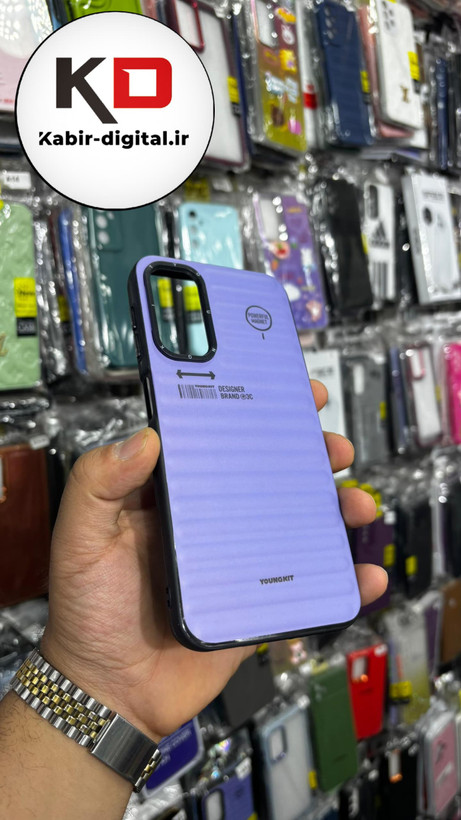 قاب گوشی Galaxy A14 سامسونگ یانگ کیت YOUNGKIT طرح برجسته دور سیلیکونی طرح مگ سیف Magsafe یاسی