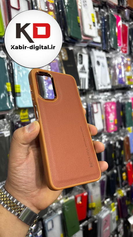 قاب گوشی Galaxy A13 سامسونگ طرح چرمی کلاسیک HARD متال کیس Puloka قهوه ایی