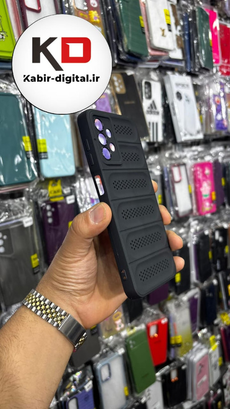 قاب گوشی Galaxy A13 سامسونگ سیلیکونی پافر PC توری زیر بسته محافظ لنز دار مشکی