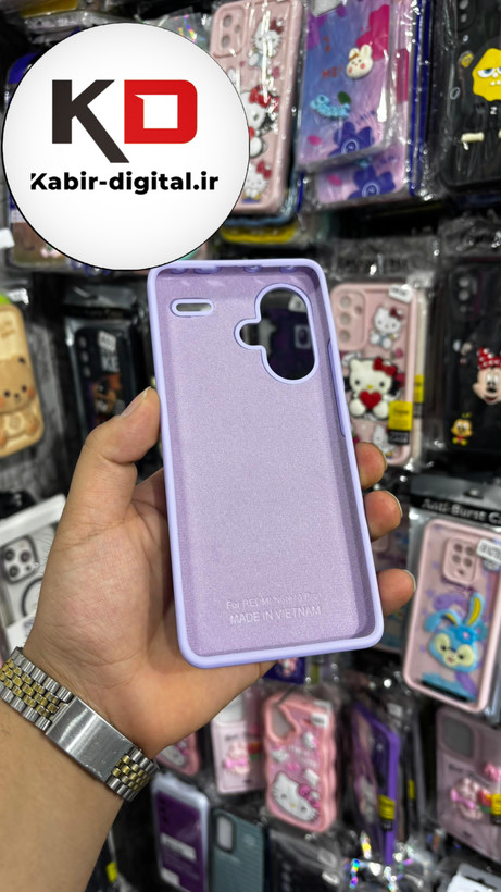 قاب گوشی Redmi Note 13 Pro Plus شیائومی سیلیکونی اورجینال پاک کنی درجه یک زیربسته بنفش