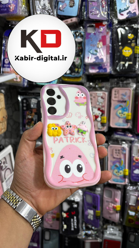 قاب گوشی Galaxy A35 سامسونگ طرح سیلیکونی ژله ای سولید SOLID منحنی سه بعدی برجسته عروسکی خانواده باب اسفنجی محافظ لنزدار