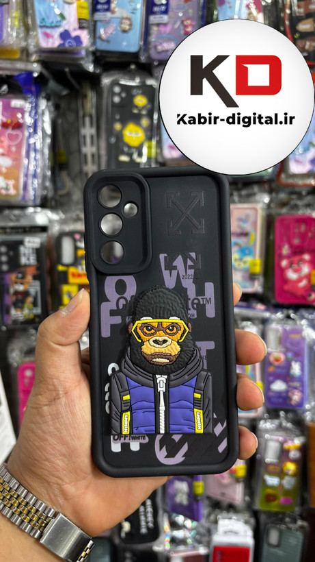 قاب گوشی Galaxy A05sسامسونگ سیلیکونی Solid Case ضد ضربه عروسکی برجسته طرح میمون محافظ لنز دار