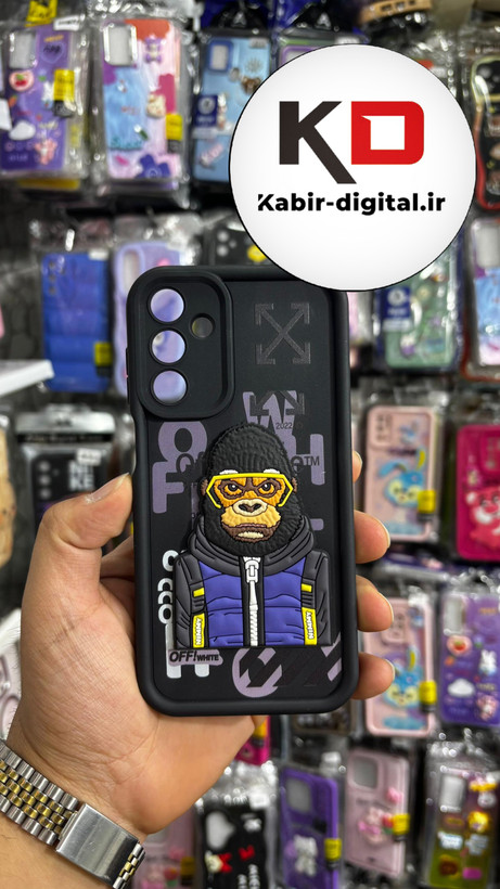 قاب گوشی Galaxy A15سامسونگ سیلیکونی Solid Case ضد ضربه عروسکی برجسته طرح میمون محافظ لنز دار