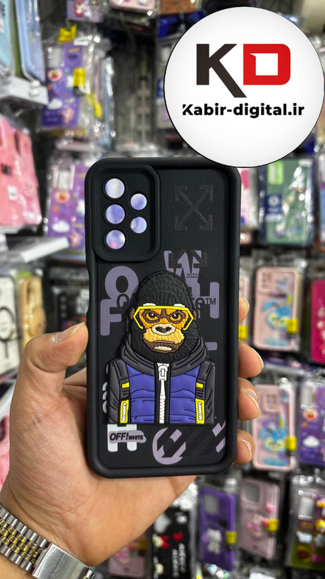 قاب گوشی Galaxy A13 4gسامسونگ سیلیکونی Solid Case ضد ضربه عروسکی برجسته طرح میمون محافظ لنز دار