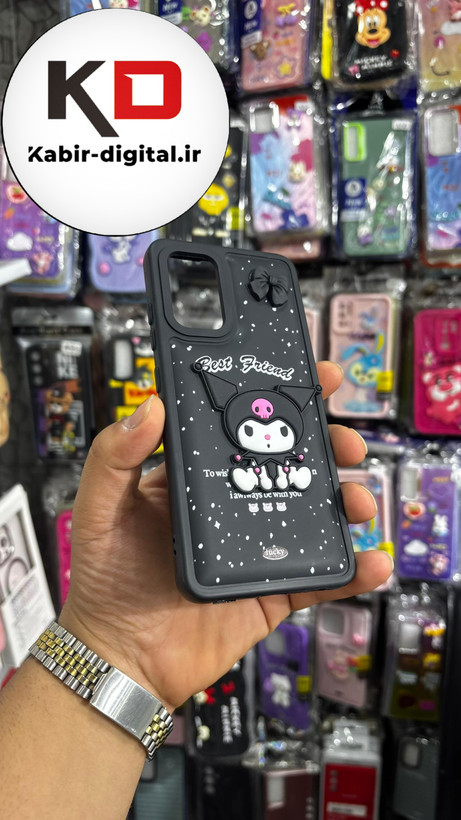 قاب گوشی Galaxy A32 4g سامسونگ طرح سیلیکونی Solid عروسکی برجسته طرح کرومی مشکی