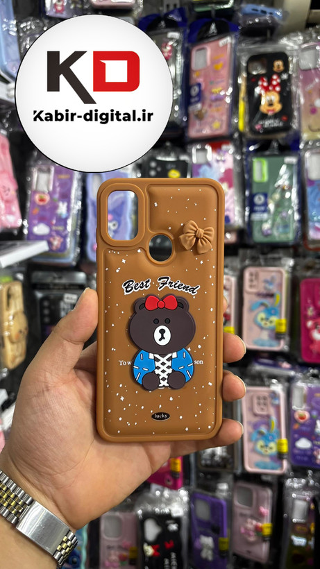 قاب گوشی Galaxy A11/M11 سامسونگ طرح سیلیکونی Solid عروسکی برجسته طرح خرس تدی شکلاتی