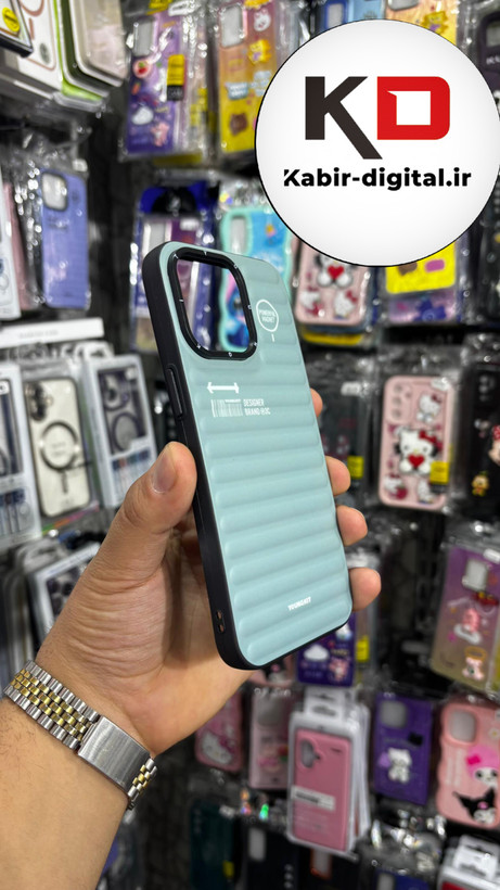 قاب طرح ضد ضربه مات یانگ کیت YoungKit گوشی iphone 15 Pro Max اپل آیفون رنگ سبز آبی