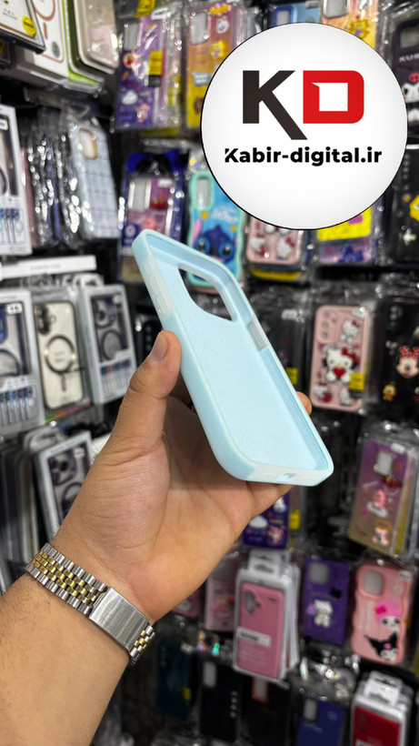 قاب گوشی iPhone 15 Pro Max آیفون Q Series اورجینال سیلیکونی رنگ پاستلی آبی روشن
