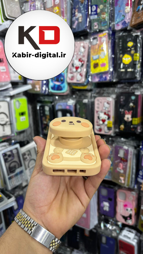 قاب گوشی iPhone11 آیفون سیلیکونی پاک کنی پاپ سوکت دار طرح خرسی تدی کیوت