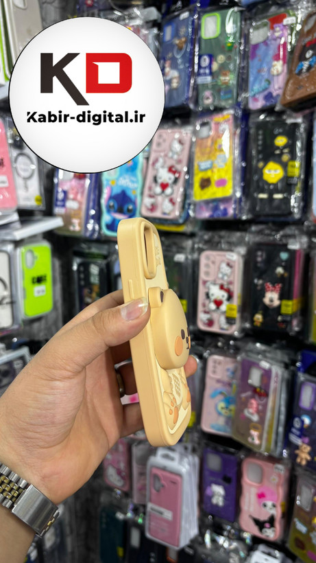 قاب گوشی iPhone11 آیفون سیلیکونی پاک کنی پاپ سوکت دار طرح خرسی تدی کیوت