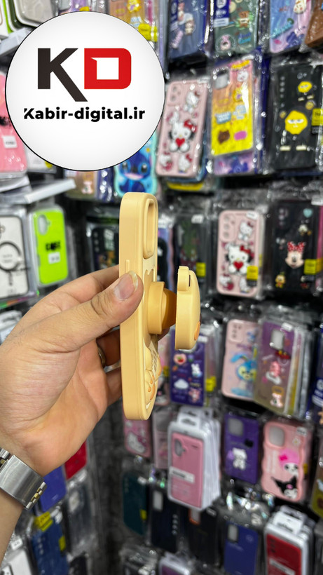 قاب گوشی iPhone11 آیفون سیلیکونی پاک کنی پاپ سوکت دار طرح خرسی تدی کیوت